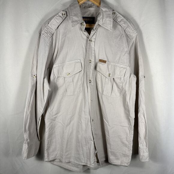 Woolrich Other - Woolrich Men's Utility Shirt Beige Cotton Button Down Medium Grunge Gorpcore